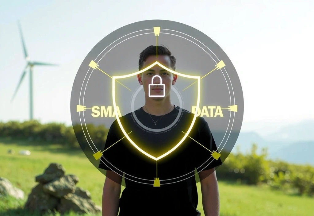 Illustration d'une personne protégeant ses données personnelles avec un bouclier numérique